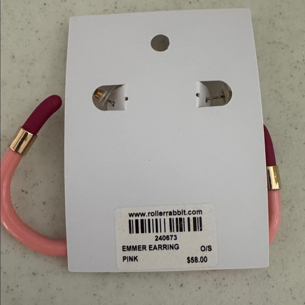 Roller Rabbit Emmer Earring in Pink - Picture 3 of 4
